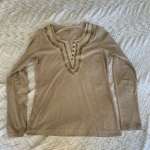 Eddie Bauer Sequin Long Sleeve T Shirt